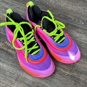 Vibrant Pink and Green Women's Sneakers